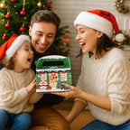 16PCS Christmas Treat Boxes, 3D Xmas Gift Boxes with Vibrant Print Cardboard Colorful Goodie Boxes with Handles for Gift Giving Christmas Holiday 6.1 X 3.4 X 3.5 Inch