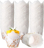 200 Pcs Fall Floral Tulip Cupcake Liners for Baking Autumn Wildflower Paper Muffin Baking Cups Flower Tulip Muffin Liners Wrappers for Thanksgiving Baby Shower Wedding Birthday Party Decor
