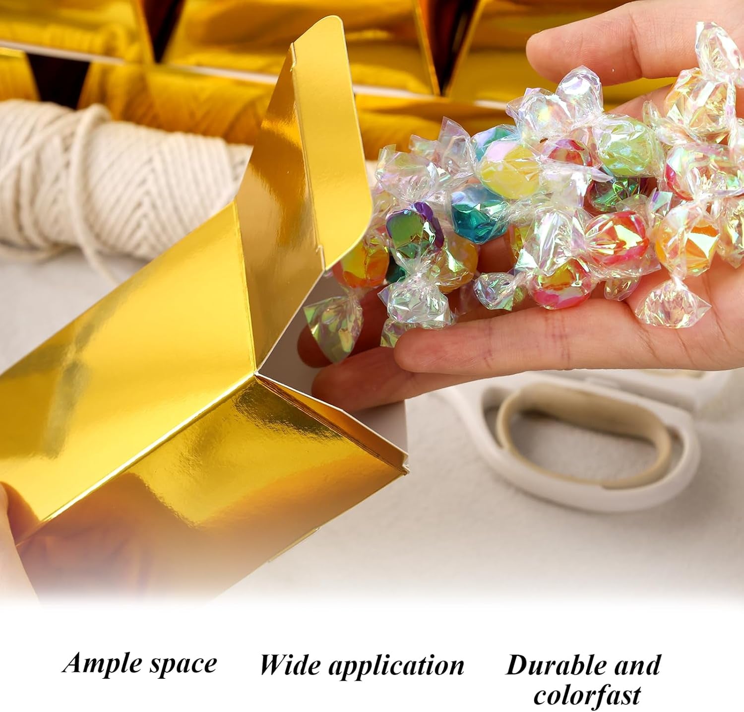 24PCS Gold Bar Chocolate Boxes, Golden Brick Gift Box Treat Box for Chocolates Coins Casino Theme Decoration Candy Treats Container 5.5" X 3.2" X 1.6"