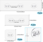 15 Pack Shower Caddy Adhesive Replacement, Shower Shelf Adhesive No Drilling, Adhesive Hooks for Showe Caddy, Soap Holder, and Kitchen Racks