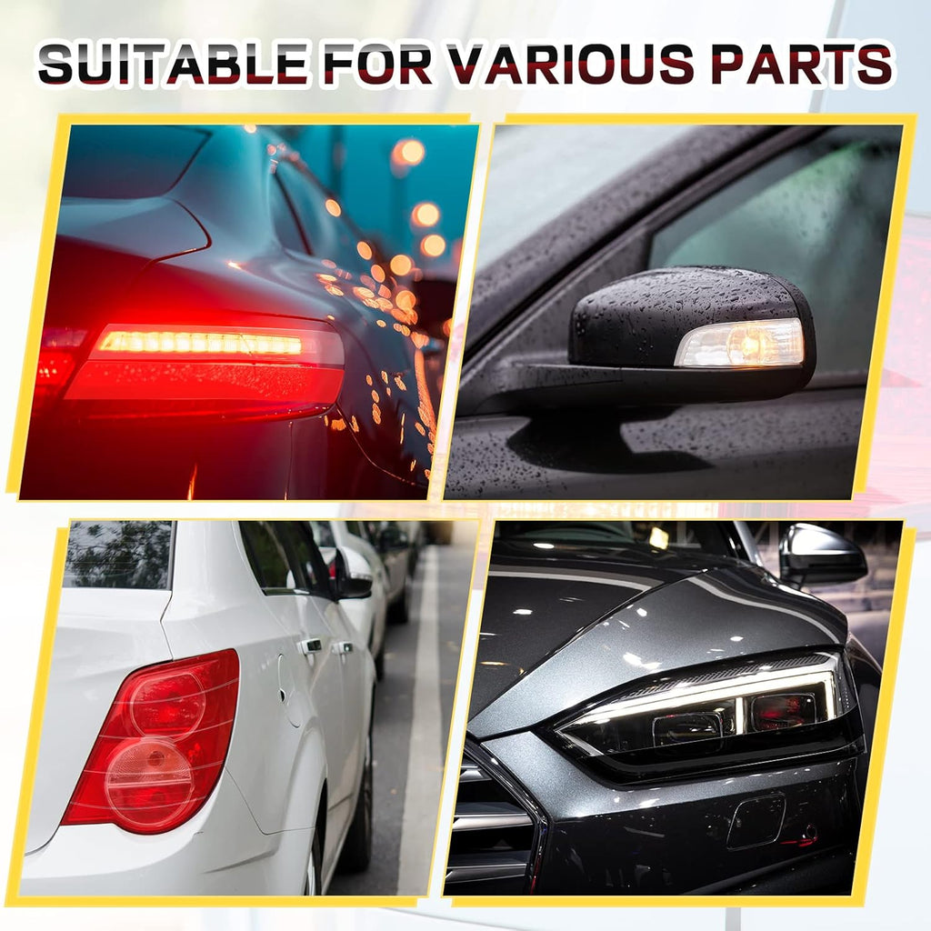 16.4 Ft X 2 Inches Self Adhesive Repair Light Tape Auto Tail Fog Lights Tint Headlight Lens (Red, Clear, Rolls)