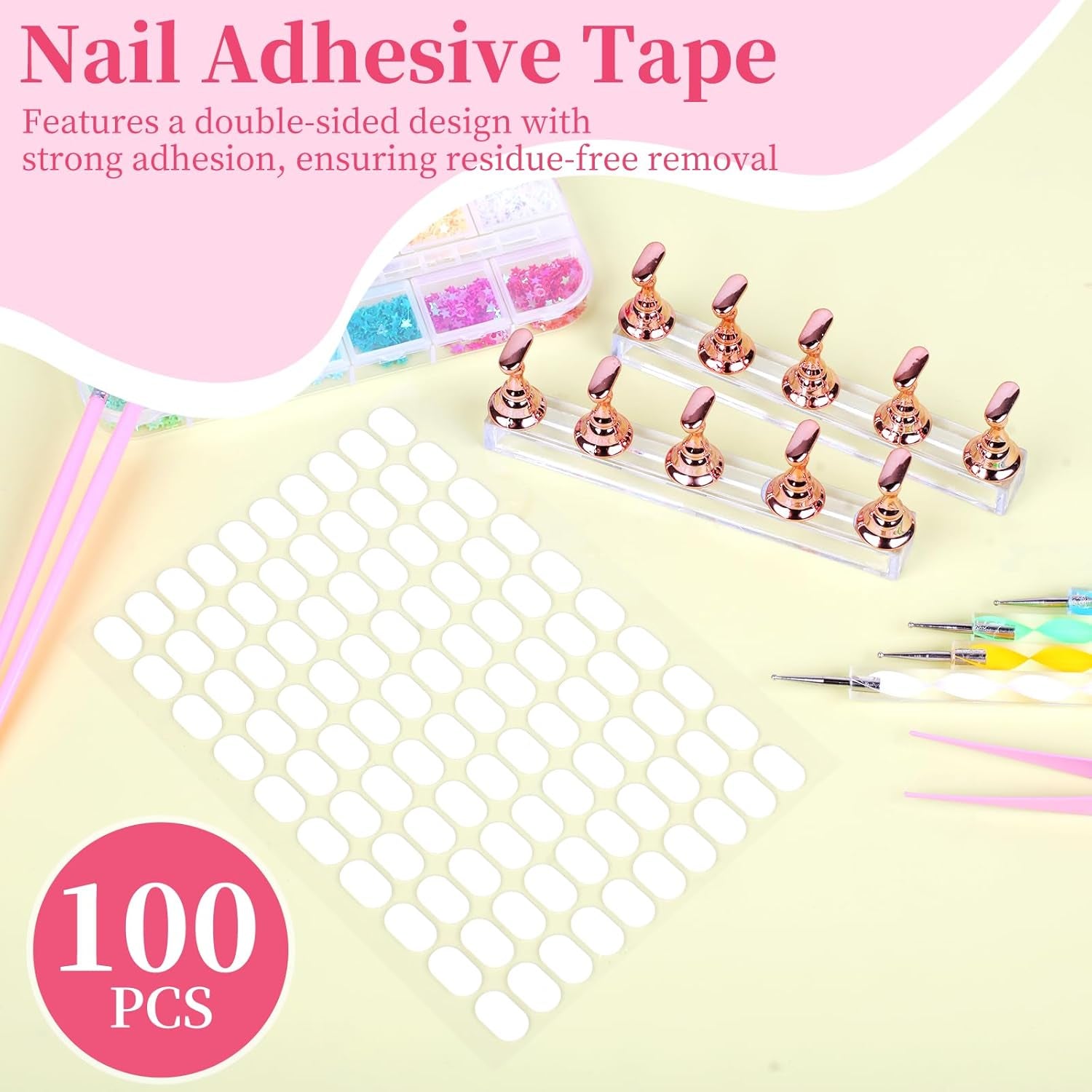 25PCS Nail Art Tools Set, Includes Nail Art Brushes, Nail Stand, Dotting Tools, Striping Liner Fingernail Drawing Pens, Jelly Glue, Tweezers, Sequins, Professional Nail Art Supplies Kit