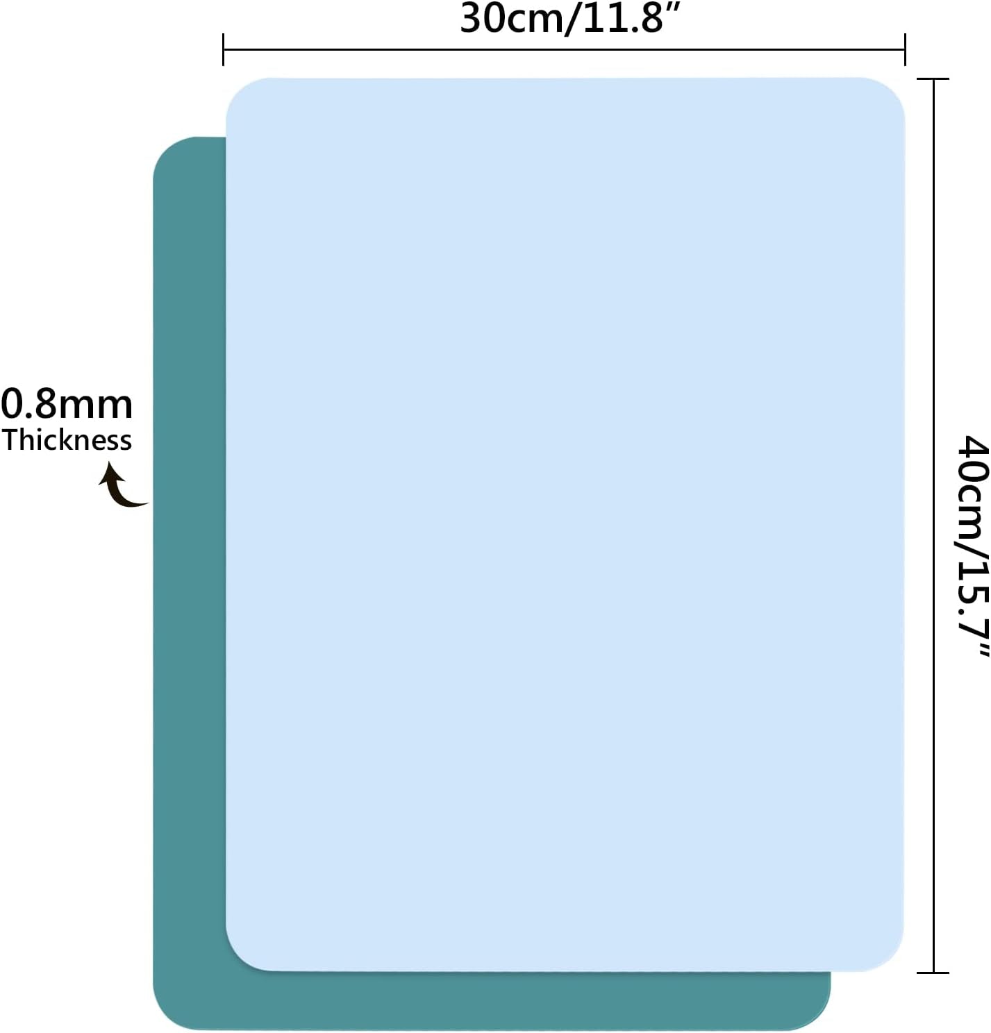 2 Pack Silicone Mat for Crafts, 15.7" X 11.8" Large Silicone Sheet, Multi Purpose Heat Resistant Mats for Epoxy Resin, Jewelry Casting, Painting, Countertop Desk, Placemat, Black Green & Blue