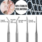 100% Stainless Steel Ingrown Toenail File and Lifter Double Sided with Storage Case (Ingrown Toenail File) and Manicure Set Manicure Kit Nail Kit Nail Clipper 9PCS Mens Grooming Kit Pedicure
