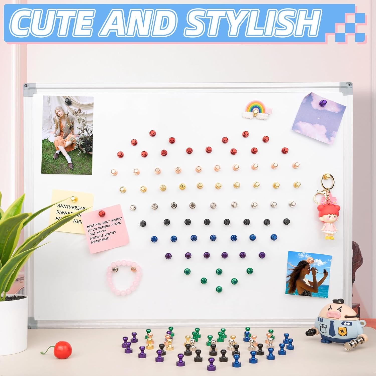 12Pcs Black Fridge Magnets, Whiteboard Magnets Refrigerator Magnet, Small Strong Magnet for Whiteboard, Office, Classroom, Kitchen