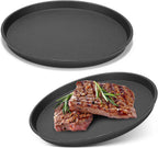 2 Pcs Small Cast Iron Griddle Pan 7.5'' round Cast Iron Pizza Pan Camping Skillets Mini Carbon Steel Griddle for BBQ Cooking, Baking, Grilling, Frying, in the Oven, on the Stove or Grill, Black