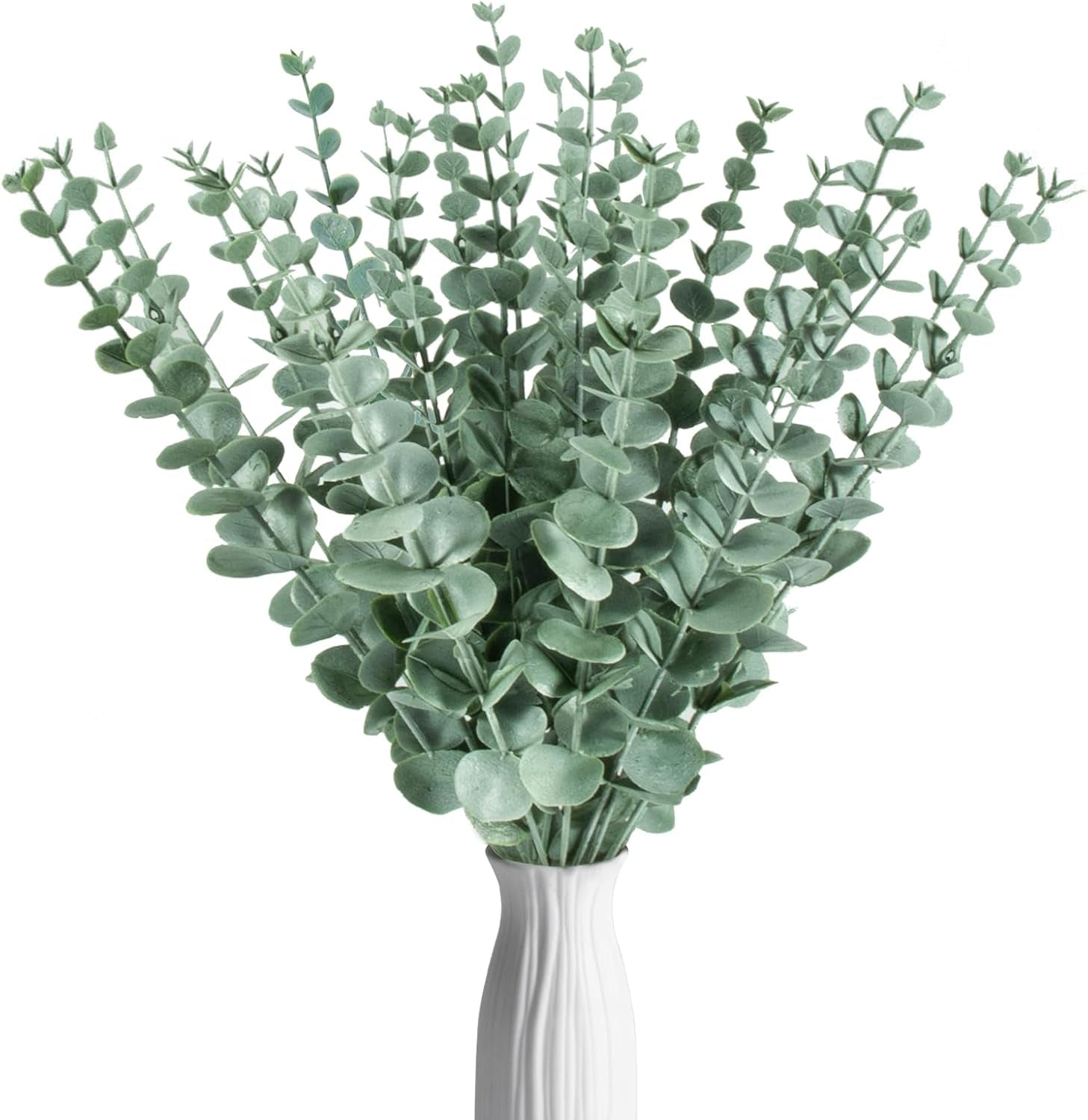 24Pcs Artificial Eucalyptus Stems - Faux Eucalyptus Branches Decor Fake Eucalyptus Plant Hojas De Eucalipto Artificiales Para Decoracion Eucalyptus Bouquet Sprigs Leaves Flowers Greenery Wedding
