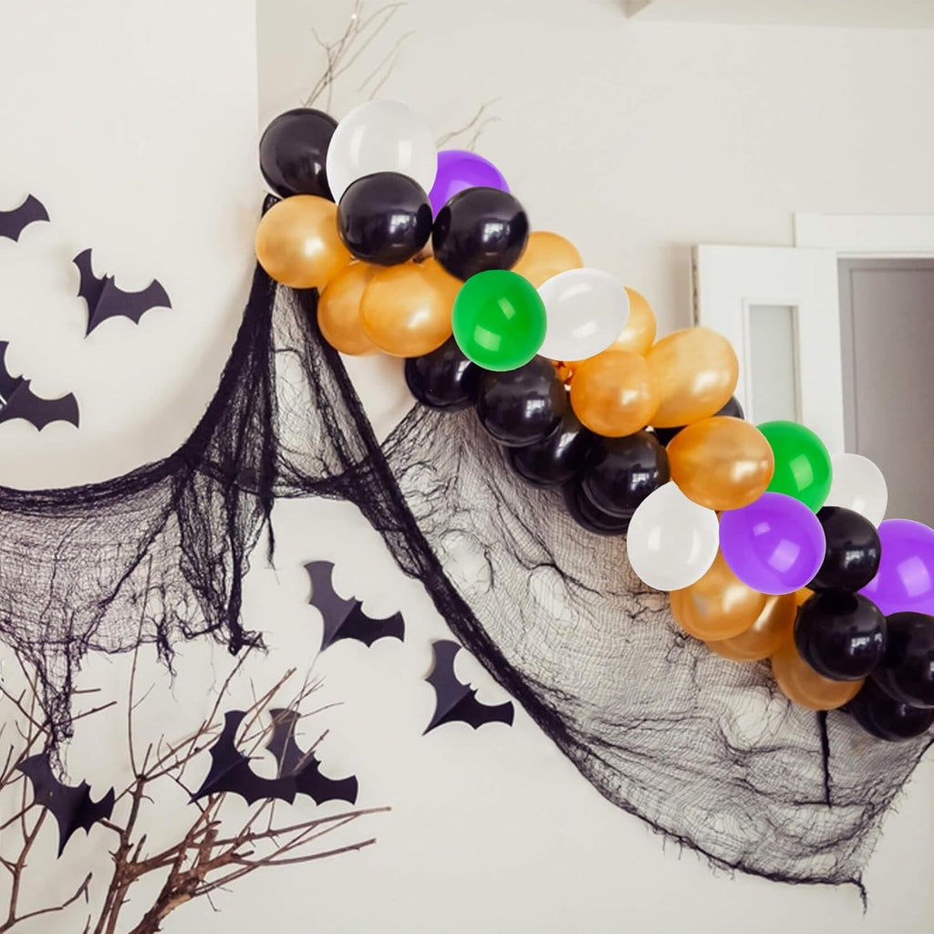 100PCS Halloween Balloons Garland Arch -  Halloween Birthday Party Decorations Indoor Matte Orange Black Purple Green White Latex Balloons Globos Para Fiestas Ballon Decoration Supplies 12 Inch