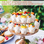 200 Pcs Fall Floral Tulip Cupcake Liners for Baking Autumn Wildflower Paper Muffin Baking Cups Flower Tulip Muffin Liners Wrappers for Thanksgiving Baby Shower Wedding Birthday Party Decor