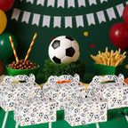 16PCS Party Favor Boxes, Soccer Goodie Bags Paper Gable Treat Snack Bags for Soccer Themed Party Decorations Supplies 6.1×3.5×3.3 Inch