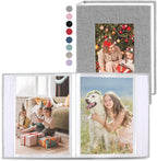 2 Pack Photo Album 4X6, Linen Cover Photo Book, Small Photo Album Book for 36 Pockets Hold 72 Pictures, Picture Book for Photos Family Anniversaries Baby Vacations（Gray)