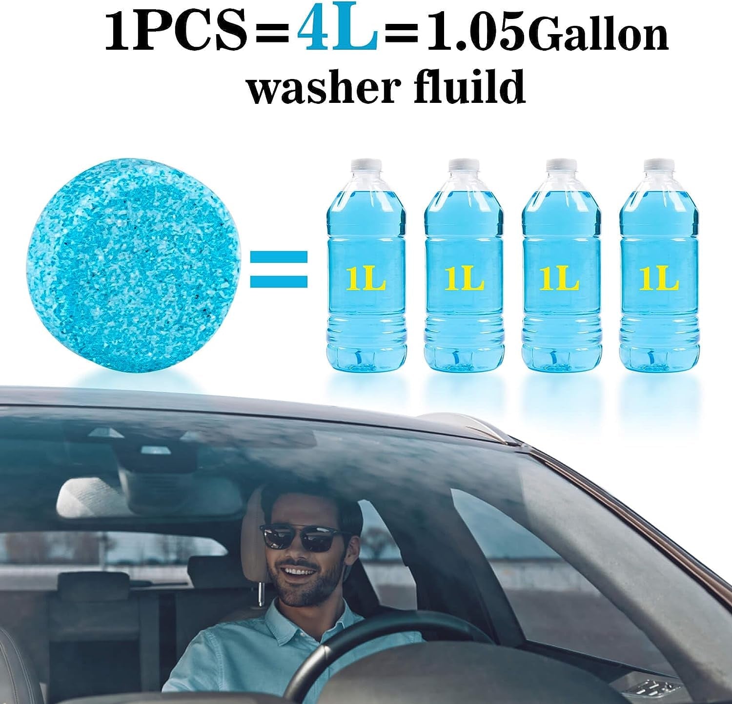150 Car Windshield Washer Tablets - Washer Fluid Tablets Glass Cleaner Concentrate Car Windshield Wiper Fluid Car Windshield Cleaner