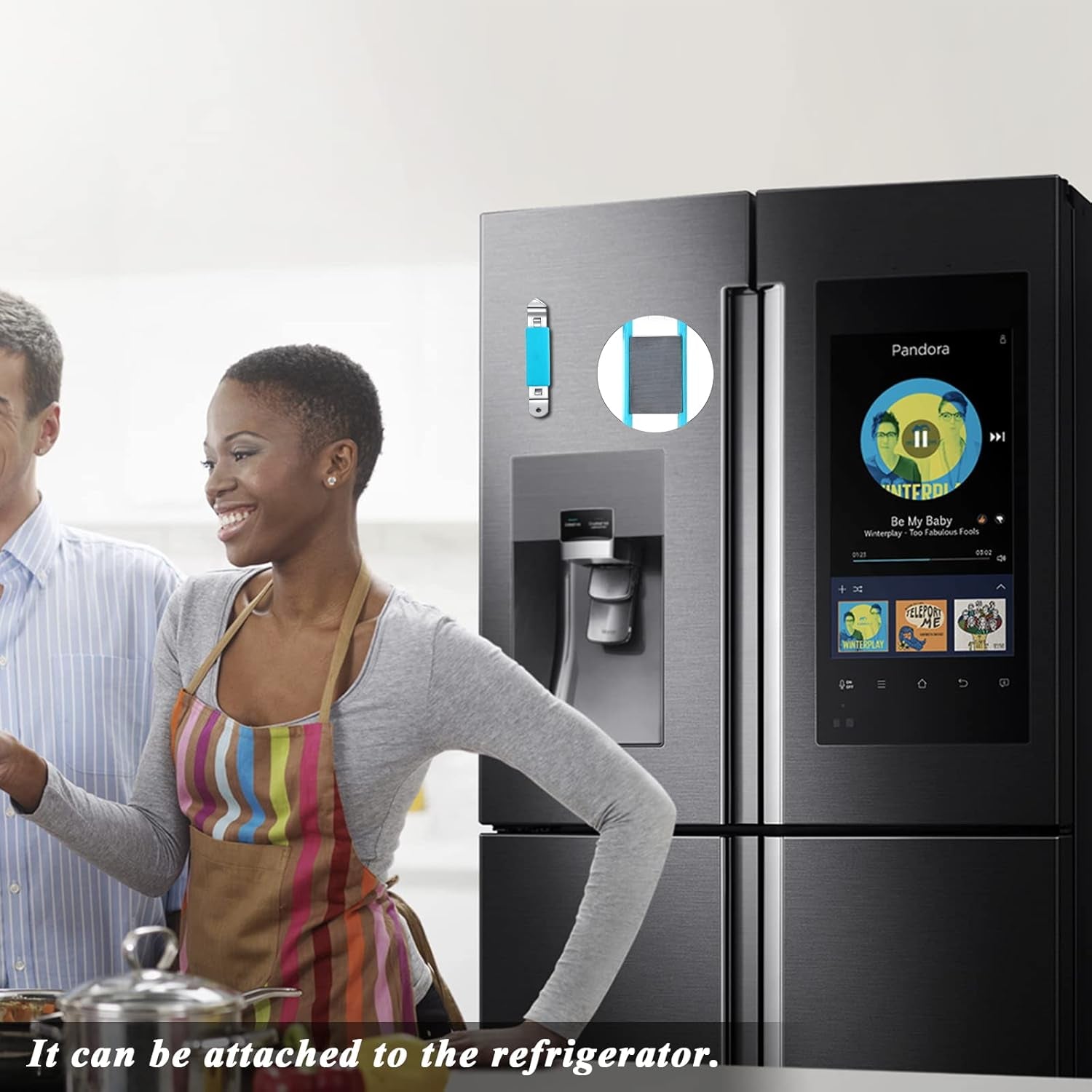 3 Pieces Magnetic Bottle Openers Can Opener Classic Beer Opener Stainless Steel Small Bottle Opener Can Tapper with Magnet for Camping and Traveling  (Black Blue Fuchsia)