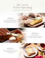 2 Pack Stainless Steel Butter Spreader Knife, Butter Knife with White Porcelain Handle, Cheese Butter Spreader Knives for Kitchen