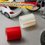 16.4 Ft X 2 Inches Self Adhesive Repair Light Tape Auto Tail Fog Lights Tint Headlight Lens (Red, Clear, Rolls)