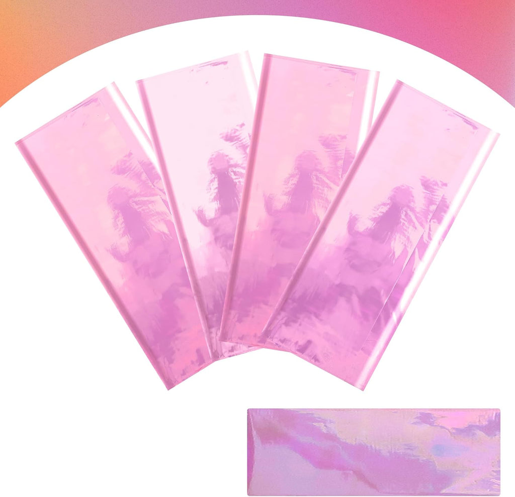 1 Piece Pink Iridescent Party Decorations 40" X 108" Holographic Tablecloth Valentine'S Day Decor Shiny Plastic Table Cloth for Parties Baby Shower Bachelorette Princess Birthday Party Supplies
