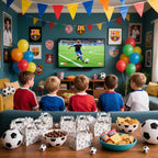 16PCS Party Favor Boxes, Soccer Goodie Bags Paper Gable Treat Snack Bags for Soccer Themed Party Decorations Supplies 6.1×3.5×3.3 Inch