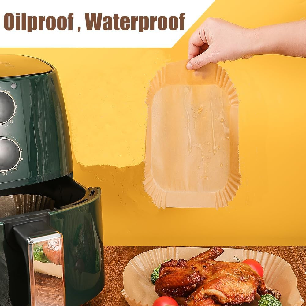 100 Pcs Air Fryer Parchment Paper Liners,8.6X5.5 in Rectangle Air Fryer Liners Disposable for Dual Basket 6-10 QT, DZ201-DZ401-DZ071 Air Fryer Frying,Baking,Roast