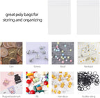 1000 PCS Small Plastic Bags, 2X3 Inch Mini Zip Baggies Resealable Little Poly Bag for Jewelry Pills Diamond