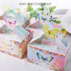 12PCS Butterfly Party Favor Boxes, Goodie Gable Treat Box Paper Candy Containers for Birthday Baby Shower Wedding Party