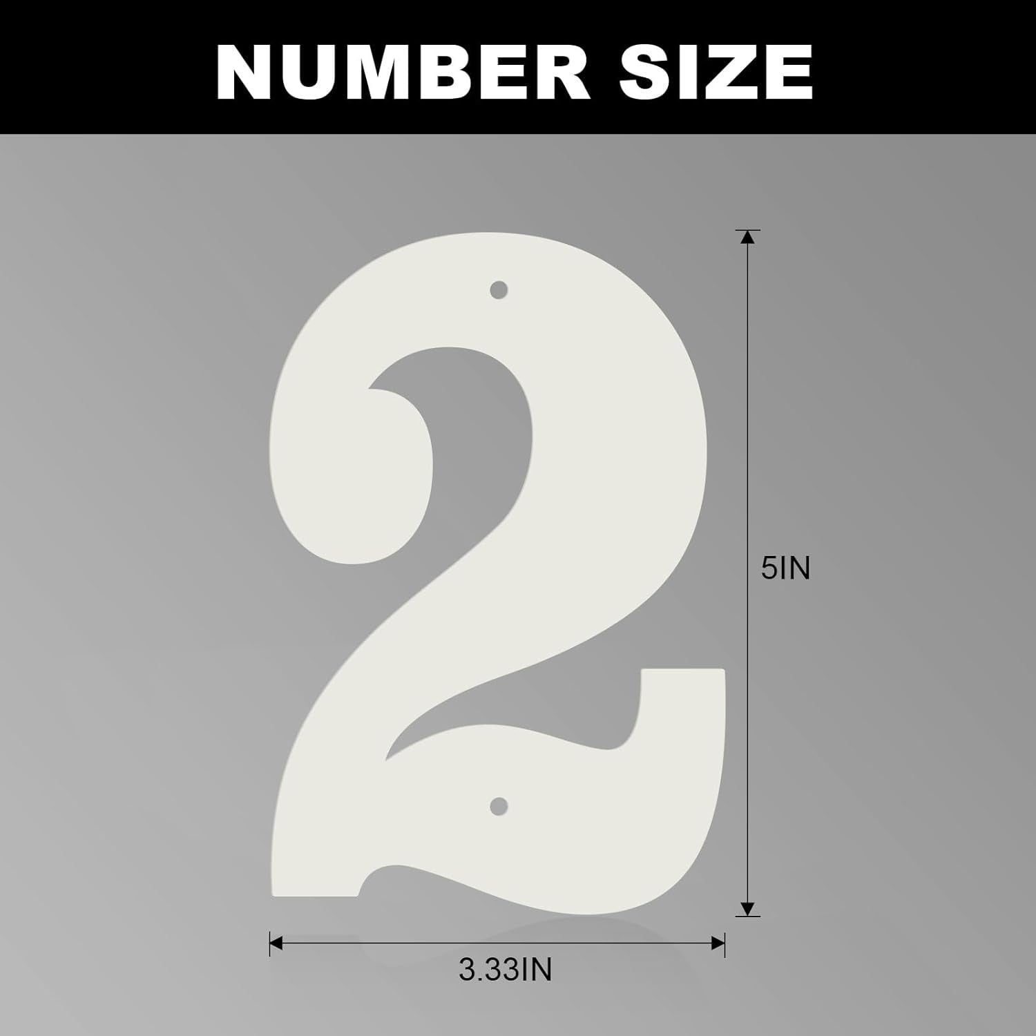 3" 4" 5" 6" 8" 10" White House Numbers, Modern Metal Address Letters and Numbers for outside Signs, Outdoor Mailbox Numbers, for Door, Apartment, Office, Home Use (5", 2)