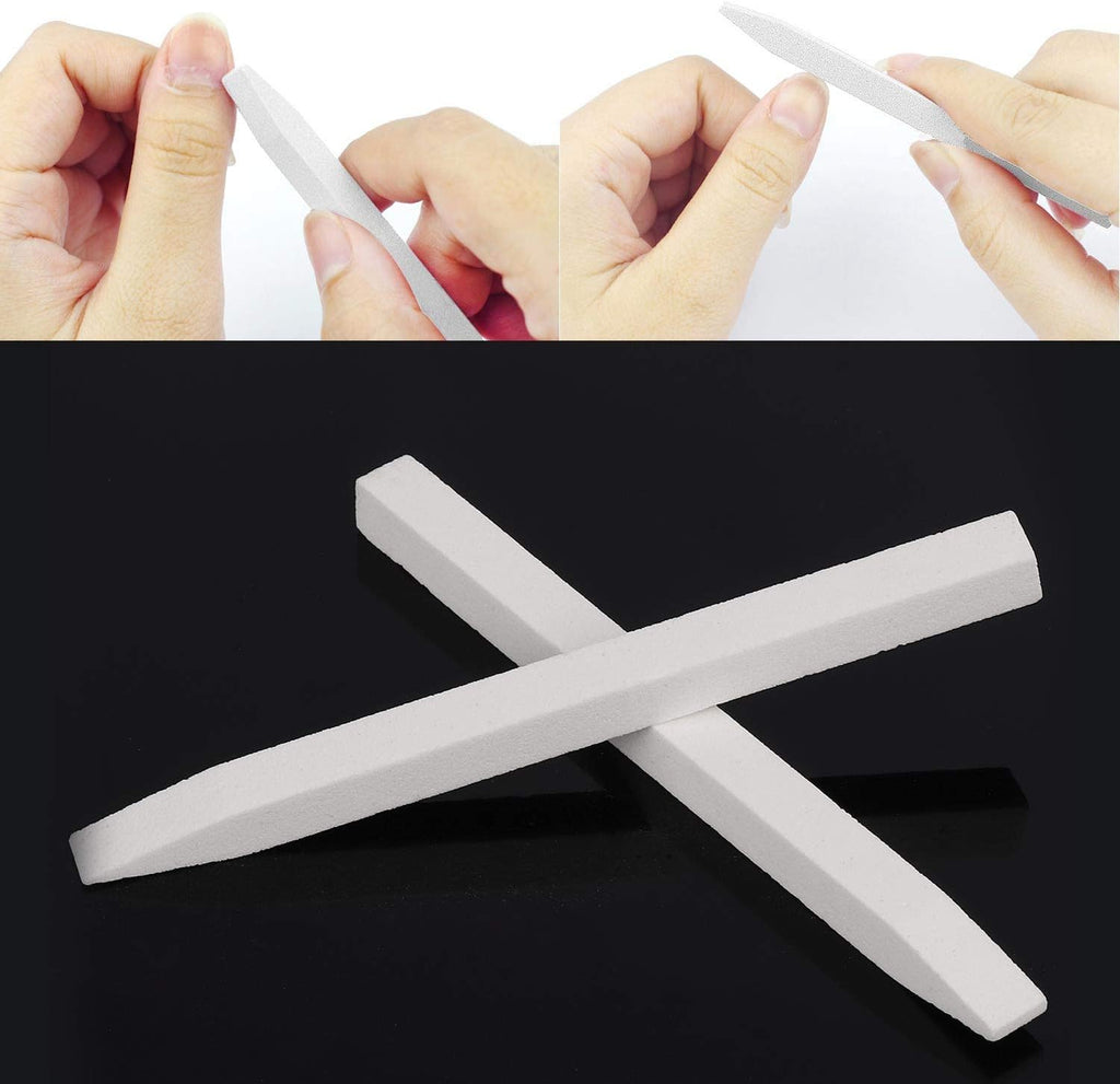 18 Pcs Nail File Pumice Stone Cuticle Pusher Nail Art Pedicure & Manicure Tools (White)