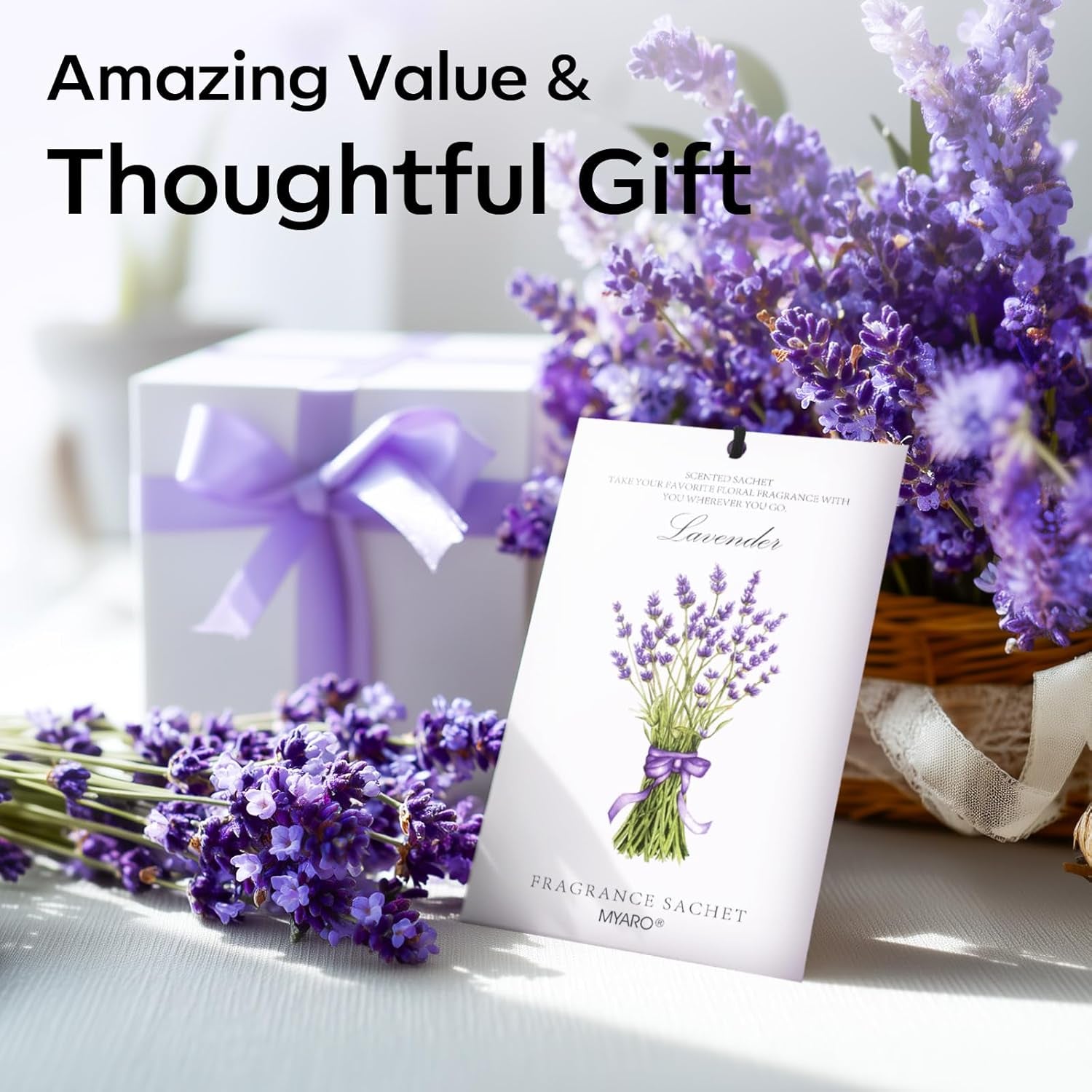 12 Packs Lavender Scented Sachets Air Freshener for Drawer and Closet, Long-Lasting Sachet Bag Room Car Odor Deodorizer Fresh Scent Home Fragrance