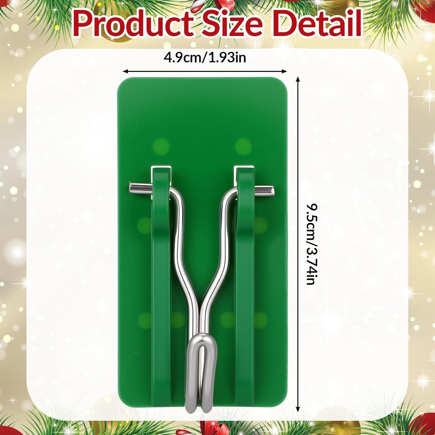 12 Pcs Christmas Green Stocking Holder Garland Hooks for Wall Christmas Stocking Holder Mantle Garland Wreath for Home Xmas Decorations Party Decor