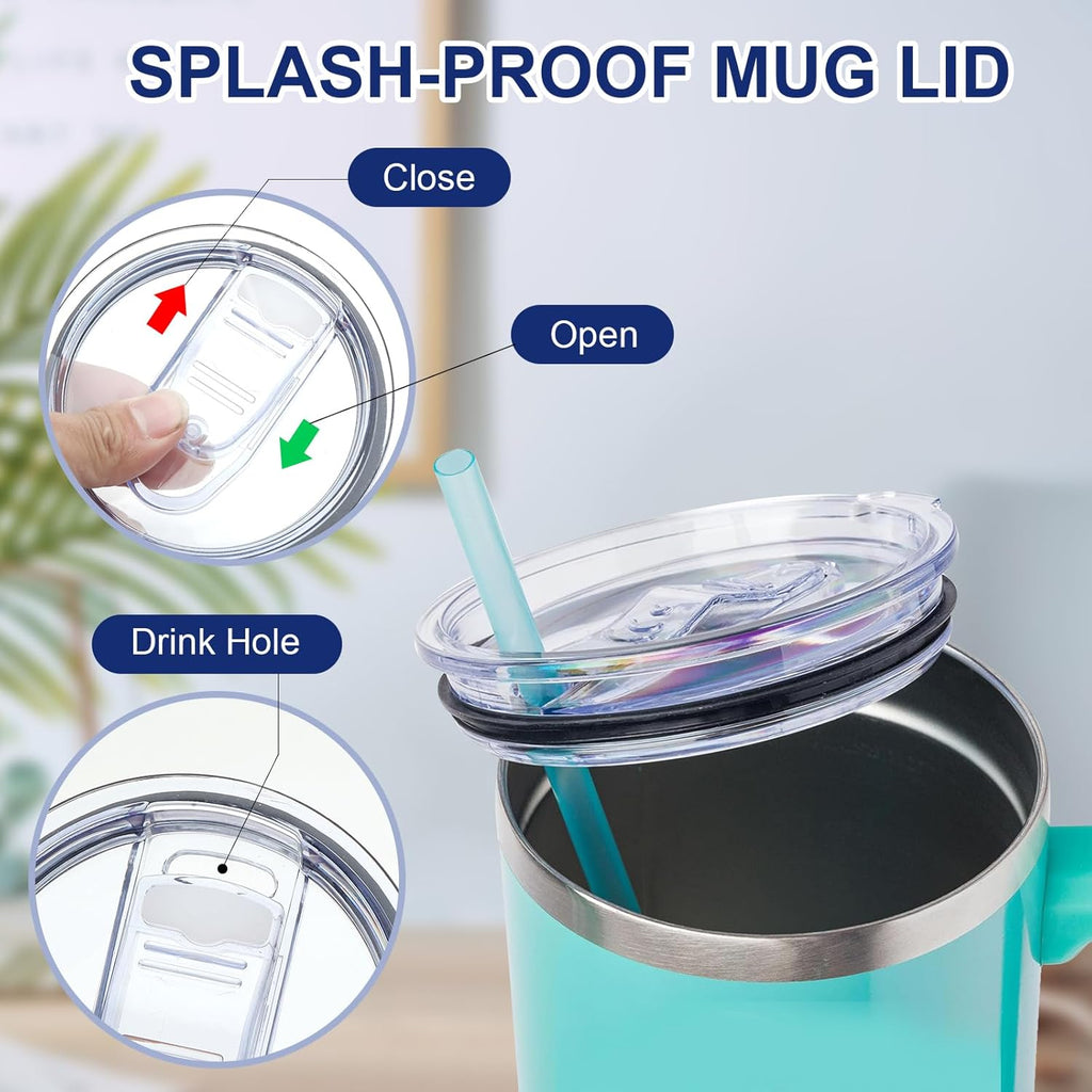 2Pcs 40 Oz Tumbler Lid Replacement Compatible with Silver Buffalo, Accessories for Silver Buffalo Tumbler Cup, Bpa-Free, Reusable Replacement Lid