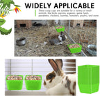 20 Pcs Cage Cups Chicken Feeder Waterer 16 Oz Birds Feeders Hanging Bunny Cage Chicken Water Bowl for Pet Parrot Rooster Parakeet Gamefowl Poultry Pigeon Wire Hutch(Green)