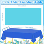12 Pcs Blue Tablecloth Disposable Winter Gradient Blue Plastic Table Cloth 54'' X 108'' Rectangle Table Cover Waterproof Ocean Tablecloth for Baby Shower Sea Party Birthday Decor