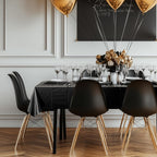 1 Piece Black Foil Tablecloth 54 * 72Inch Birthday Graduation Halloween Party Table Cloths Plastic Waterproof Disposable Table Cover for Halloween Neon Anniversary Party Supplies