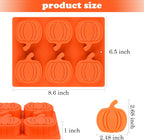 3 Pack Pumpkin Silicone Mold, 6-Cavity Pumpkin Cake Pan for Baking Muffin Cupcake Chocolate Halloween Thanksgiving Wax Melts Soap Making