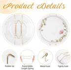 1 Pack Plate Hanger for the Wall, 16–20 Inch Large Decorative Plate, Stainless Steel Invisible Heavy Duty Spring Plate Holder with Wall Hook, Secure Display for Platters and Collectible Plates