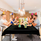 1 Pcs Black Holographic Laser Tablecloth Galaxy Space Table Cloth 40 * 108 Inch Shimmer Star Tablecover for Halloween Birthday Graduation Neon Party Supplies Disposable Plastic Foil Table Decor