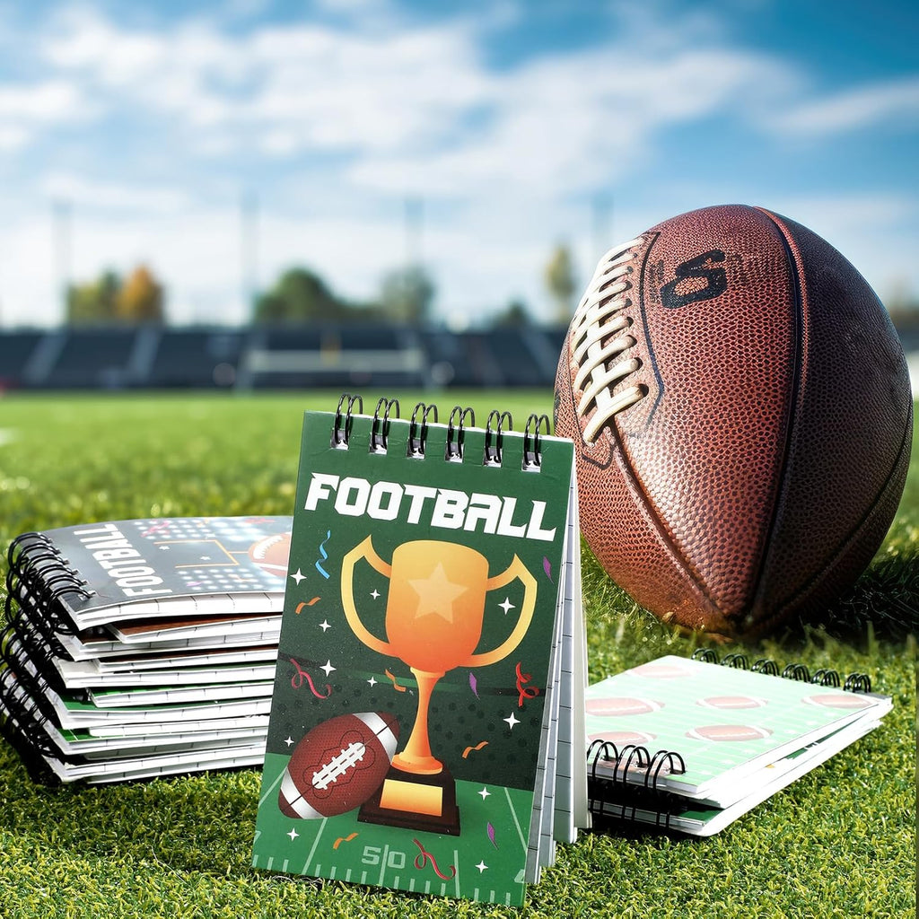 24 Pcs Football Mini Notepads Sports Party Favors Spiral Mini Journal Notebooks Goodie Bag Stuffers for Teacher Reward Birthday Party Gifts Supplies
