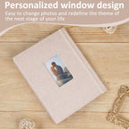 2PCS Polaroid Photo Album, 2X3 Inch Pockets Mini Photo Album for 104 Pockets Hold 208 Pictures, Linen Hardcover Polaroid Album Book for Photos Family Anniversaries Baby Vacations (Off-White)