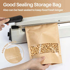 24 Stand up Pouches Bags - 7"×10" Resealable Ziplock Kraft Paper Bags with Window Food Packaging Homemade Bagel Bread Cookie Candy Tea Herb Spice Coffee Jerky Dog Treat Small Business