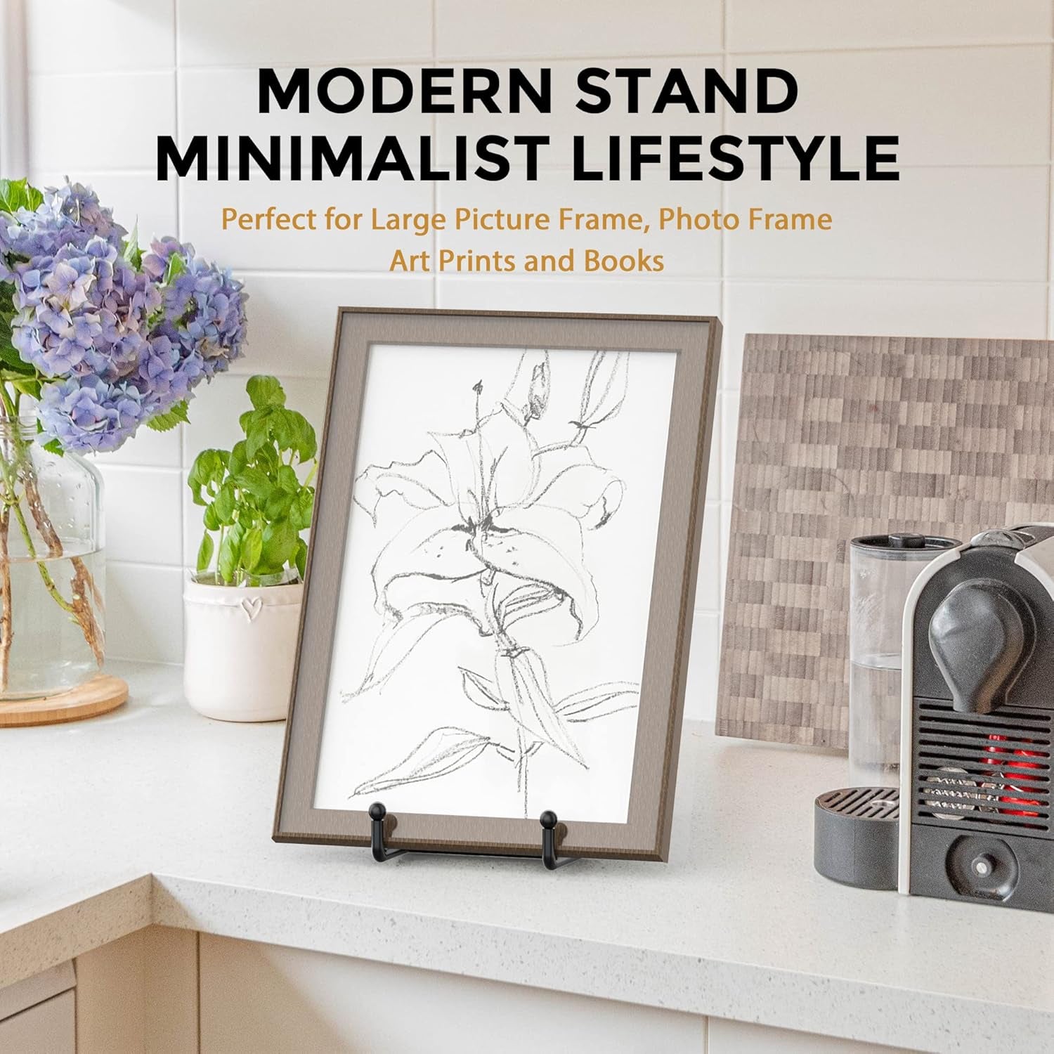 3 Pack 10 Inch Large Plate Stands for Display - Metal Plate Holder Display Stand + Picture Frame Holder Stand + Small Easels for Decorative Plate, Platter, Book, Plaques, Photo, Tabletop Art