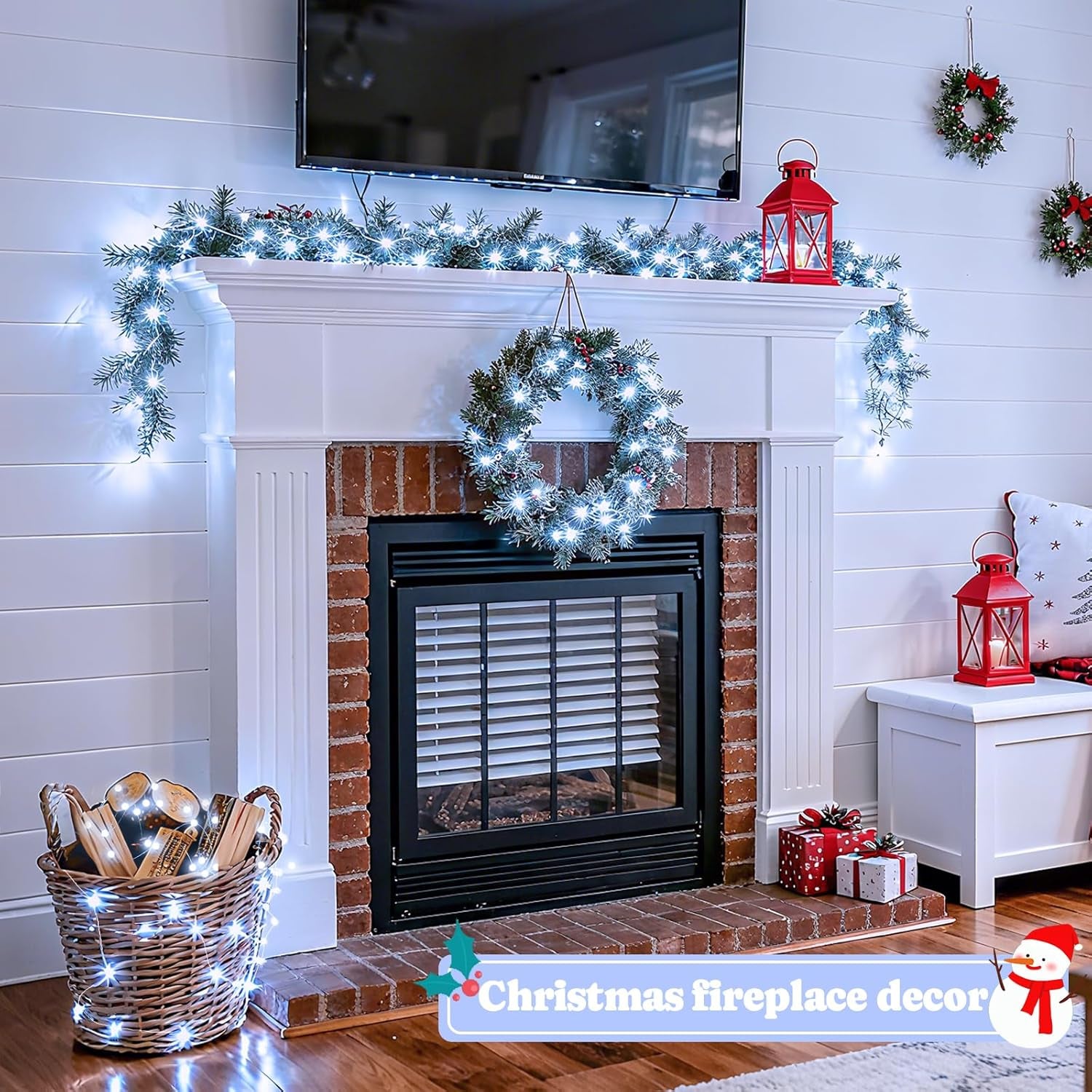 2 Pack White Fairy Lights Battery Operated, Total 200 LED 66Ft Twinkle Lights with Remote, 8 Mode White String Lights for Bedroom Ceiling Centerpiece Tree Indoor Outdoor Decor