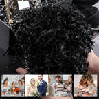 2LB Black Crinkle Paper Filler, Shredded Confetti Paper for Gift Basket Filling Halloween Christmas Birthday Party Gift Box Wrapping Stuffing Supplies