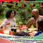 12 Pcs Juneteenth Tablecloth Disposable Red Black Green Plastic Table Cover for June 19Th African Afro American Independence Day Black History Month Festival Party Decorations, 108 X 54 Inch