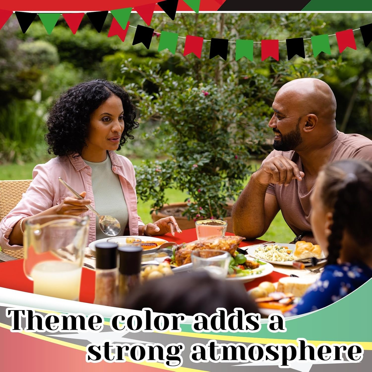12 Pcs Juneteenth Tablecloth Disposable Red Black Green Plastic Table Cover for June 19Th African Afro American Independence Day Black History Month Festival Party Decorations, 108 X 54 Inch
