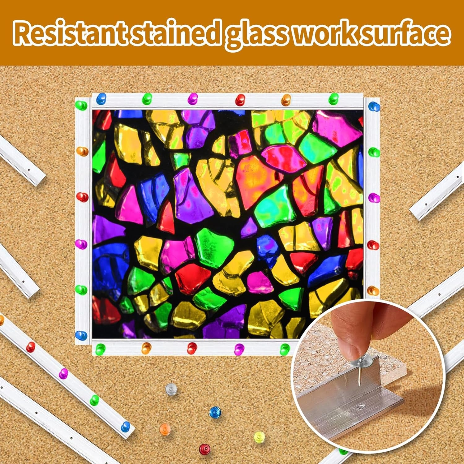 12"*12"Stained Glass Supplies, 1/2" Thick Heat Resistant Stained Glass Work Surface, Stained Glass Cutting Mat, Stained Glass Starter Kit, Stained Glass Tools for Table and Countertop Protection(1Pcs)