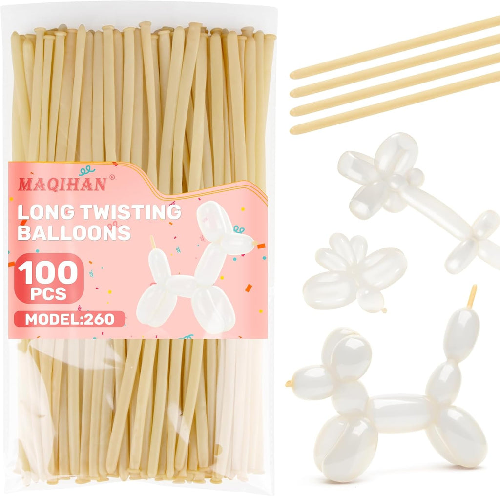 100PCS 260 Balloons Clear - Long Clear Balloon for Tying Balloon Arch Globos 260Q Transparentes Long Skinny Balloon for Animals Twisting Modeling Balloons Birthday Party Decoration