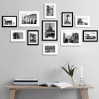 10X14 Picture Frame, Display Pictures 8 X 12 with Mat or 10 X 14 without Mat for Wall Mounting Display, Photo Frames, Black.