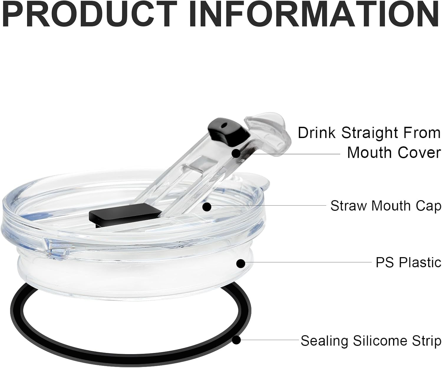 2Pcs Tumbler Lid Replacement Compatible with Reduce 40Oz 50Oz, Accessories for Reduce Tumbler Cup, Bpa-Free, Reusable Replacement Lid