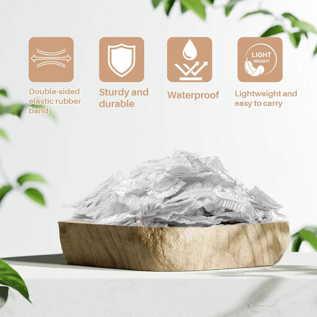 100 Disposable Shower Caps Unisex - Large Plastic Hair Caps for Deep Conditioning Shower Cap Reusable Waterproof for Women Men Hair Treatment Bath Cap for Long Hair Travel Essentials