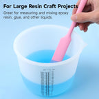 1000Ml Reusable Silicone Resin Cups, Large Silicone Mixing Bowl with Precise Scale for Epoxy, Jewelry Casting Molds, Acrylic Paint, Cup Making, Nonstick Reusable Craft Pouring Cups