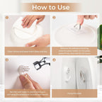 10 Pack Invisible Vertical Plate Hangers, 2.3 Inch Adhesive Plastic Hooks for Hanging Decorative Plates, Wall Art, and Small Artwork